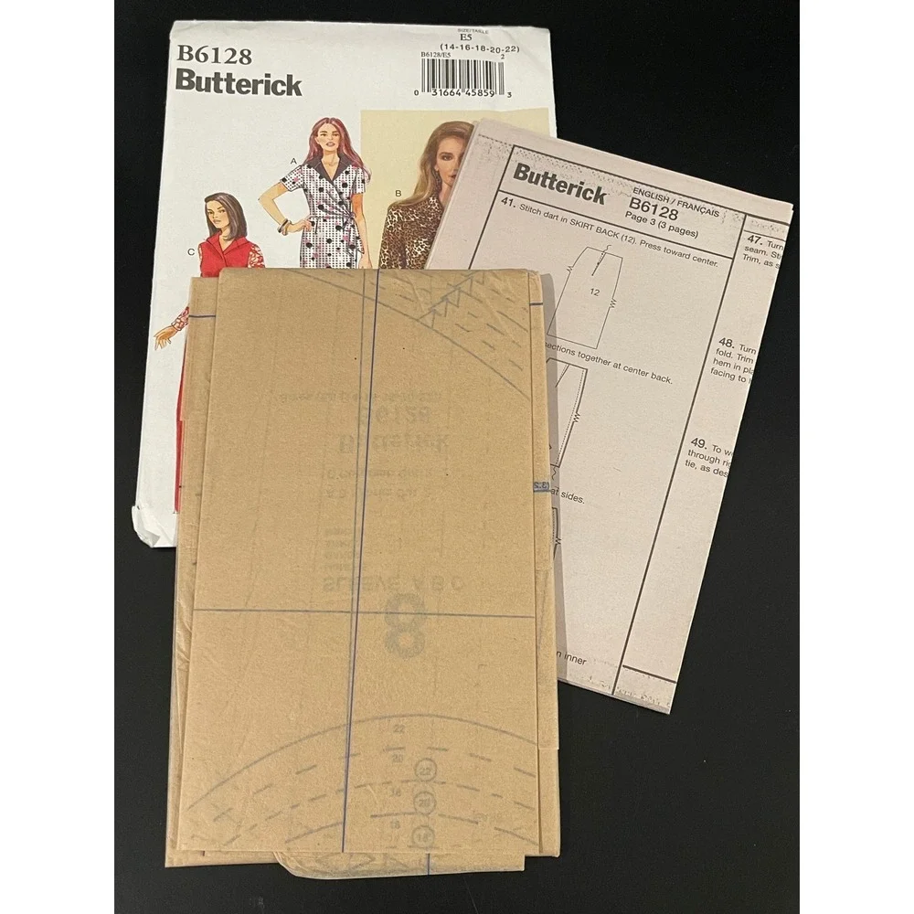 00294 Butterick B6128 Misses' Dress Sewing‎ Pattern Size E5 14-22 Uncut